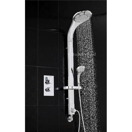 Hudson Reed Dias Twin Concealed Thermostatic Shower Valve with Probe Shower Kit - Chrome