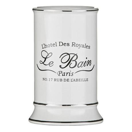 'Le Bain' White Ceramic Tumbler