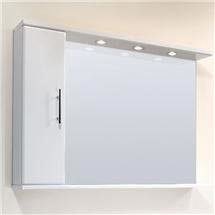 Alaska 1050 x 170mm High Gloss White Illuminated Mirror Cabinet - VTY028