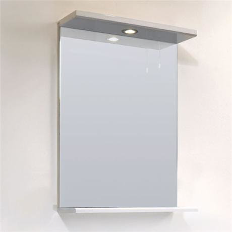 Alaska 550 x 170mm High Gloss White Illuminated Mirror - VTY031