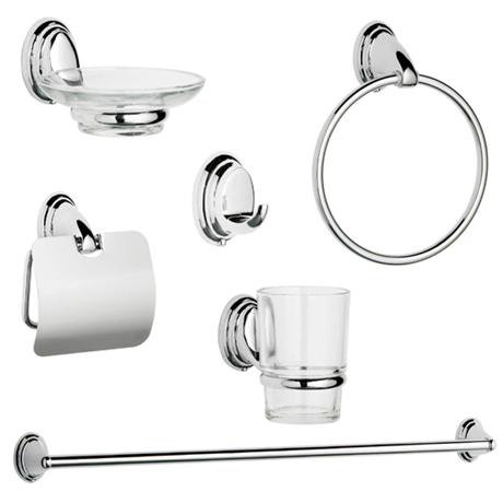 6 Piece Chrome Oval Bathroom Set
