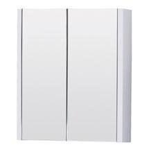 Modena 600 x 110mm White Minimalist Mirror Cabinet with 2 Doors - VTY052