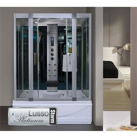 AquaLusso Avondale 1350 Steam Shower and Whirlpool Bath - Storm