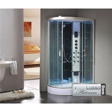 AquaLusso Baywood 1200 Steam Shower Cabin - Storm - Right hand option