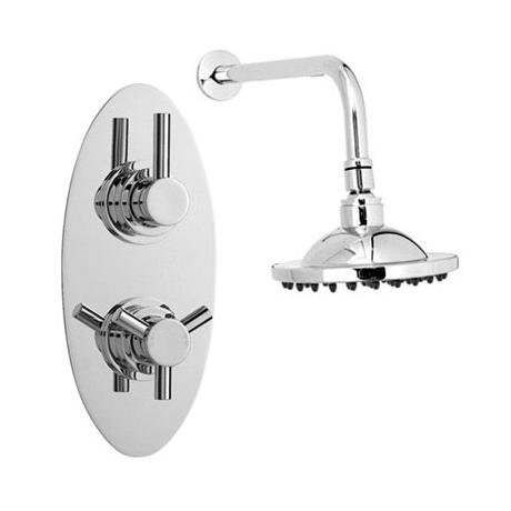Aspect Concealed Thermostatic Twin Shower Valve with 6 inch Head