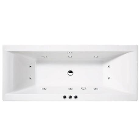 Asselby 10 Jet Whirlpool Square Double Ended Acrylic Bath