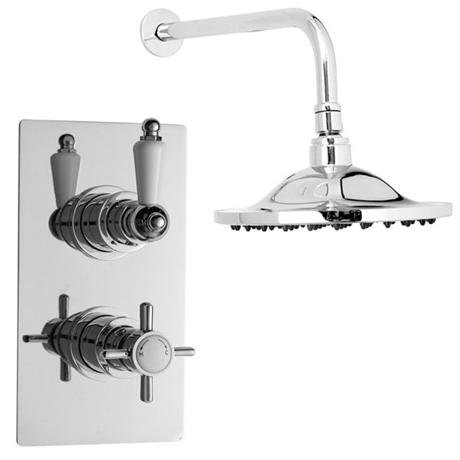 Ultra Beaumont Twin Concealed Thermostatic Valve w/ 8" Fixed Head