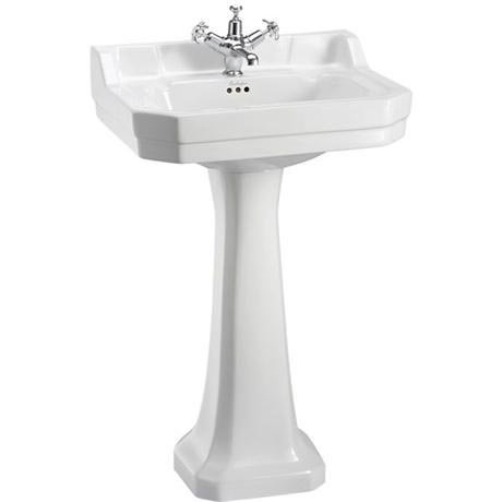 Burlington Edwardian Regal Medium Basin and Pedestal - 1 or 2 Tap Holes