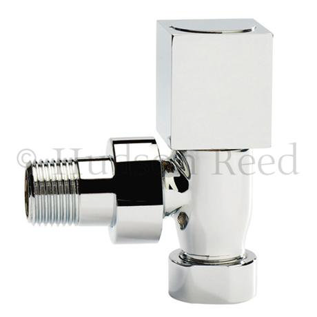 Hudson Reed Square Chrome Radiator Valves - Angled - HT350