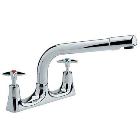Ultra Contemporary Crosshead Dualflow Sink Mixer - Chrome - KA302