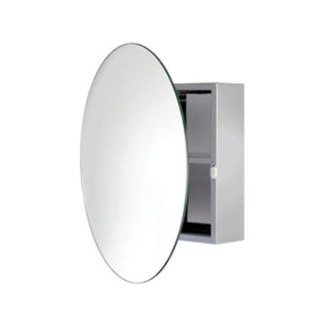 Croydex Severn Circular Door Mirror Cabinet - Stainless Steel - WC836005