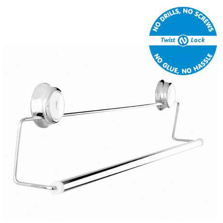 Croydex Twist 'N' Lock 560mm Towel Rail - Chrome