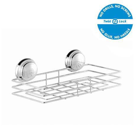 Croydex Twist 'N' Lock Large Shelf - Chrome