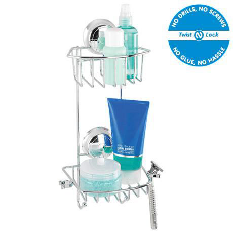 Croydex Twist 'N' Lock Small Shave Station - Chrome