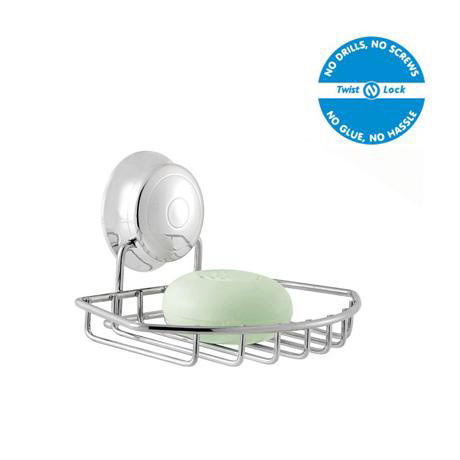 Croydex Twist 'N' Lock Soap Dish - Chrome