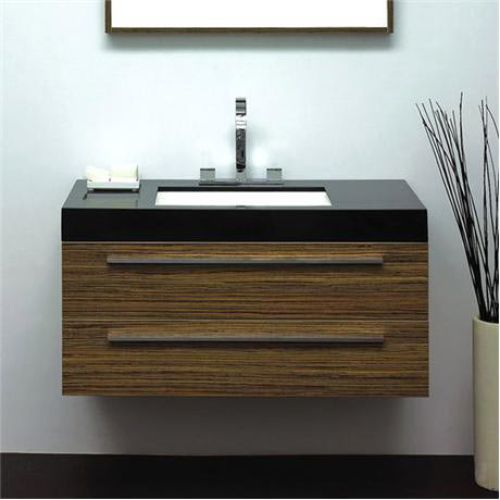 Durab Bella 1000 Zebrano Wall Mounted Vanity Unit with Basin