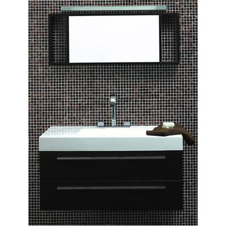 Durab Maria 1000 Wall Mounted Vanity Unit with Basin & Mirror - Blackwood