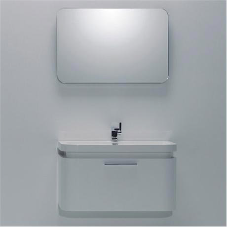 Durab Sienna 900 Wall Mounted Vanity Unit with Basin & Mirror - White