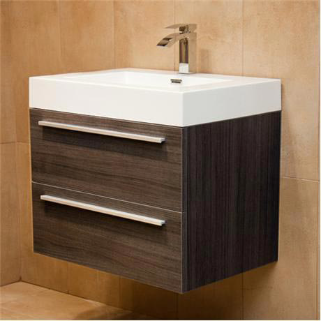 Durab Signature 690 Wall Mounted Vanity Unit with Basin - Grey Oak