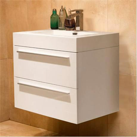 Durab Signature 690 Wall Mounted Vanity Unit with Basin - White 