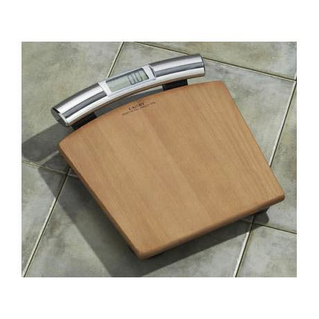 Electronic Wooden Frame Bathroom Scale with Chrome