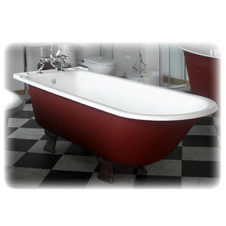 Original English Single Ended Cast Iron Bath with Scroll Feet 