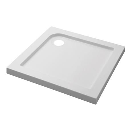 Fresssh 900 x 900mm Square White Stone Shower Tray