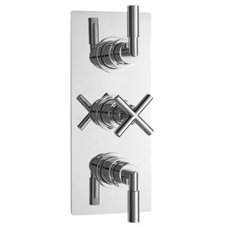 Helix Concealed Thermostatic Triple Shower Valve with Square Plate
