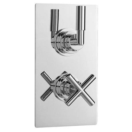 Helix Concealed Thermostatic Twin Shower Valve with Square Plate