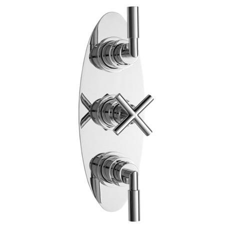 Helix Concealed Thermostatic Triple Shower Valve with Oval Plate