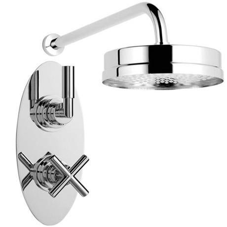 Helix Concealed Twin Shower Valve with Sunflower Fixed Head