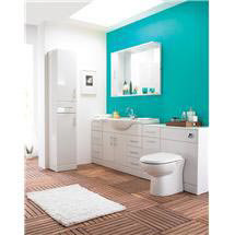 Alaska High Gloss White 6 Piece Vanity Unit Bathroom Suite