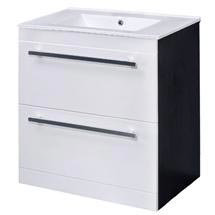 Nova High Gloss White & Ebony Brown Floor Standing Basin Unit