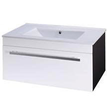 Nova Gloss White & Ebony Brown Wall Mounted Basin Unit