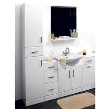 Alaska High Gloss White 5 Piece Vanity Unit Bathroom Suite