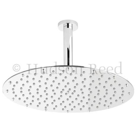 Hudson Reed 400mm Round Fixed Shower Head & Ceiling Mounted Arm - Chrome 