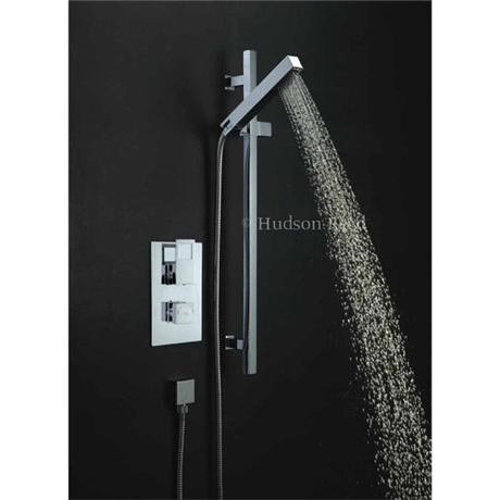 Hudson Reed - Motif Twin Concealed Thermo Valve with Kubix Slider Rail Kit - HUD-MOT-SHW
