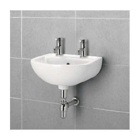 Impact 450 2 Tap Hole Ceramic Cloakroom Basin 