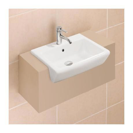 Intrigue 1TH Semi Recessed Ceramic Basin - 231771