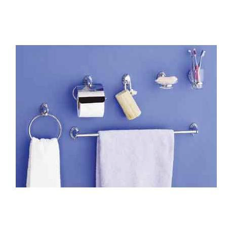 6pc Chrome Ribbed Bathroom Set