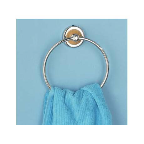 Chrome & Wood Towel Ring