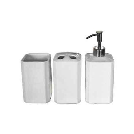 3pc Ceramic Bathroom Set White