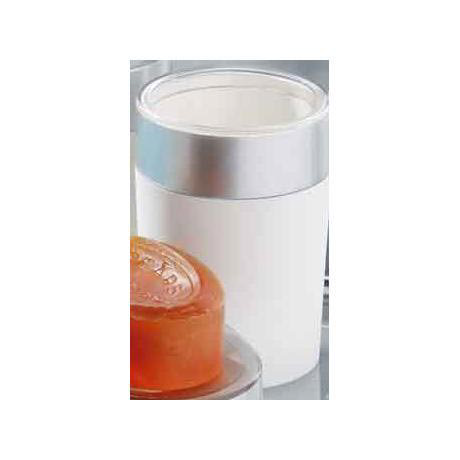 Matt White Tumbler w/Silver Rim