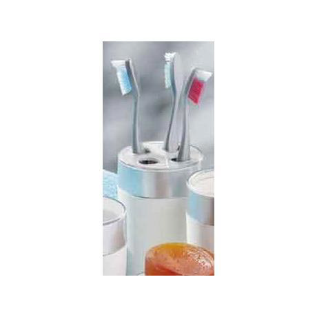 Matt White Toothbrush Holder w/Silver Top
