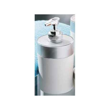 Matt White Lotion Dispenser w/Silver Top & Chorme Pump