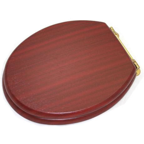 New Generation Platinum Toilet Seat with Brass Hinges - Mahogany