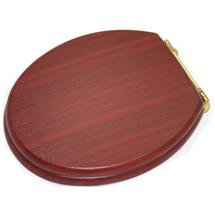 New Generation Platinum Toilet Seat with Brass Hinges - Mahogany
