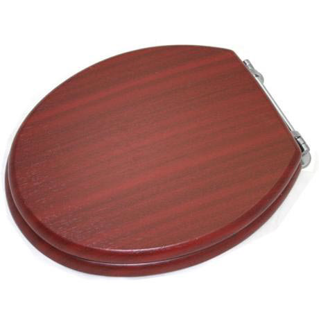 New Generation Platinum Toilet Seat with Chrome Hinges - Mahogany