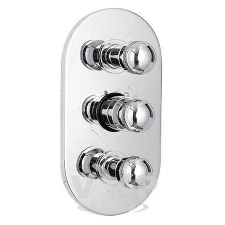 Contour concealed 3/4 inch thermostatic triple shower valve