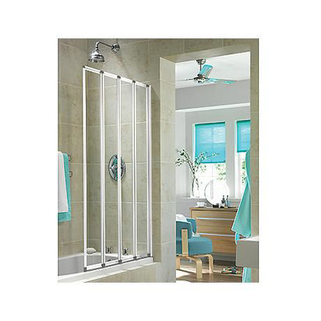 Aquarius 4 Fold Bath Screen - Pearl Silver